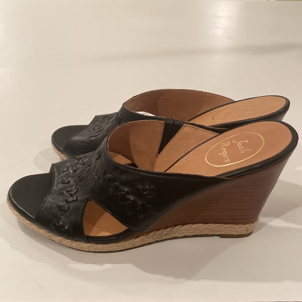 Jack Rogers Black Wedge Sandal Size 8.5